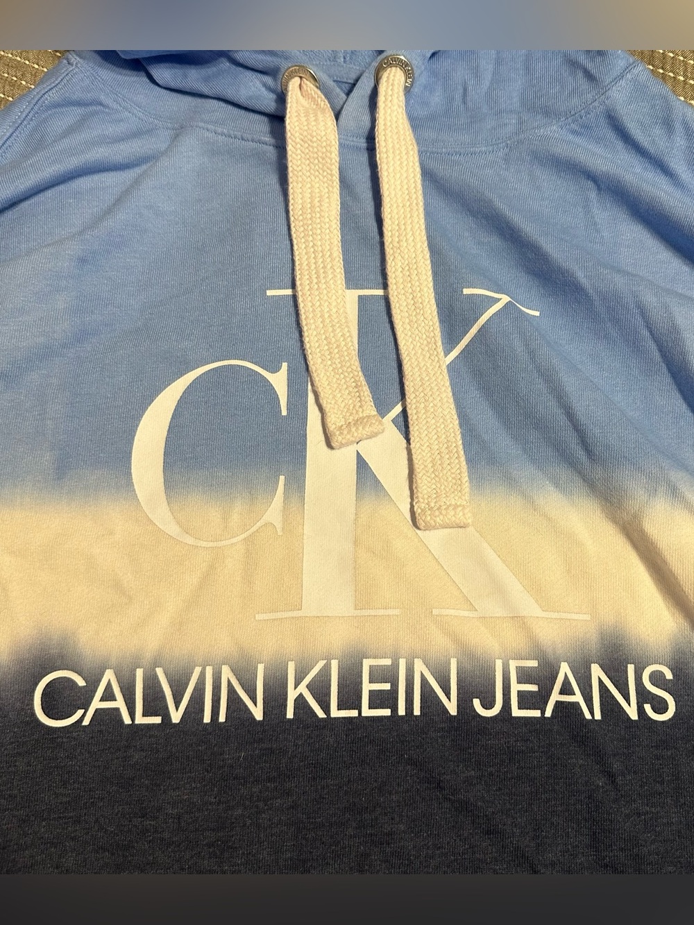 Calvin Klein Jeans Light Blue Pullover with Black Logo Tag